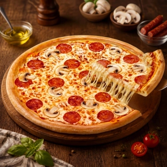  Пепперони с грибами